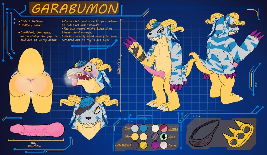 fan character and garabumon (bandai namco and etc) created by elechtronshock