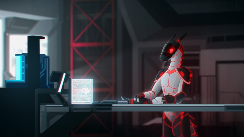 anthro laboratory machine male science science_fiction scientific_instrument scientist synthetic tail synthpara fleisher_(roifantome) roifantome robot synth_(vader-san) 16:9 4k absurd_res hi_res widescreen