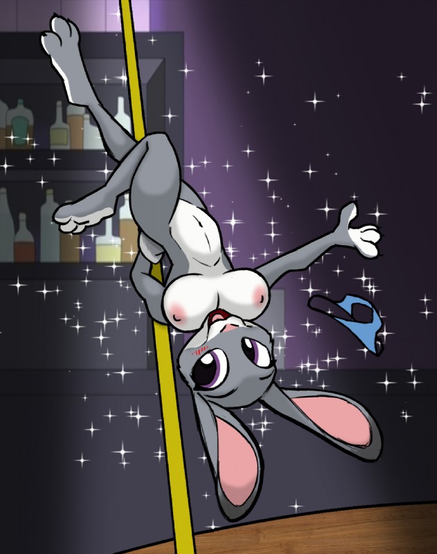 anthro blush bottle breasts container dancing female fur grey_body grey_fur inside light nipples nude open_mouth open_smile pole pole_dancing purple_eyes smile solo sparkles stripper tongue white_body white_fur spotty_the_cheetah third-party_edit disney zootopia judy_hopps lagomorph leporid mammal rabbit color_edit colored hi_res lighting