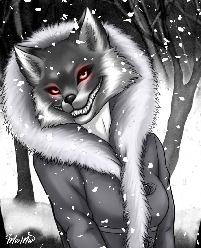 anthro breasts clothing coat female fur gloves handwear multicolored_body multicolored_fur open_mouth parka smile snow solo standing teeth topwear winter winter_coat tiny_bunny alice_the_vixen canid canine fox human hybrid mammal 2021