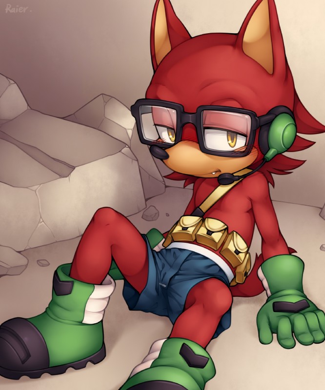 amber_eyes anthro bandolier bedroom_eyes belt_pouch biped blush clothing electronics eyewear fur glasses gloves half-closed_eyes handwear headgear headphones headset looking_at_viewer male narrow_hips narrowed_eyes pouches reclining rubble seductive sitting solo thin_calves thin_legs thin_thighs underwear unrealplace sega sonic_forces sonic_the_hedgehog_(series) custom_character_(sonic_forces) gadget_the_wolf canid canine canis mammal wolf hi_res