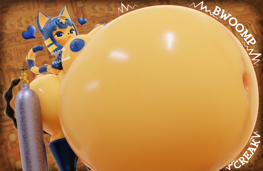 accessories_only air_inflation air_tank anthro areola belly belly_expansion belly_inflation big_belly big_breasts big_butt blue_hair blue_tail breasts butt erect_nipples expansion eyeshadow female fur hair hand_on_breast heart_symbol helium_inflation helium_tank hose hose_in_butt hose_inflation huge_belly huge_breasts huge_butt hyper hyper_belly hyper_inflation inflation inflation_fetish lidded_eyes makeup markings navel nipples onomatopoeia open_mouth solo sound_effects striped_markings striped_tail stripes tail tail_markings text tube_bulge yellow_body yellow_fur yellow_tail maskedtreasure animal_crossing ankha_zone nintendo ankha_(animal_crossing) domestic_cat felid feline felis mammal 2024 3d_(artwork) blender_(artwork) digital_media_(artwork) hi_res watermark