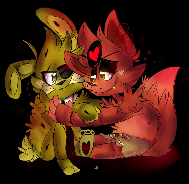 adventure foxy and adventure springtrap (five nights at freddy's world and etc) created by caramelcraze