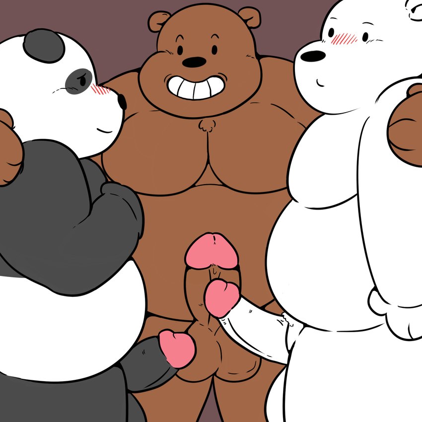 balls blush comparison genitals group group_sex huddled male penis penis_size_difference sex shy slightly_chubby slightly_chubby_male smile threesome trio mamayong_(artist) cartoon_network we_bare_bears grizzly_(we_bare_bears) ice_bear_(we_bare_bears) panda_(we_bare_bears) bear brown_bear giant_panda grizzly_bear humanoid mammal polar_bear ursine 1:1 hi_res adopted_(lore) adoptive_brother_(lore) adoptive_brothers_(lore) adoptive_sibling_(lore) pseudo_incest_(lore)