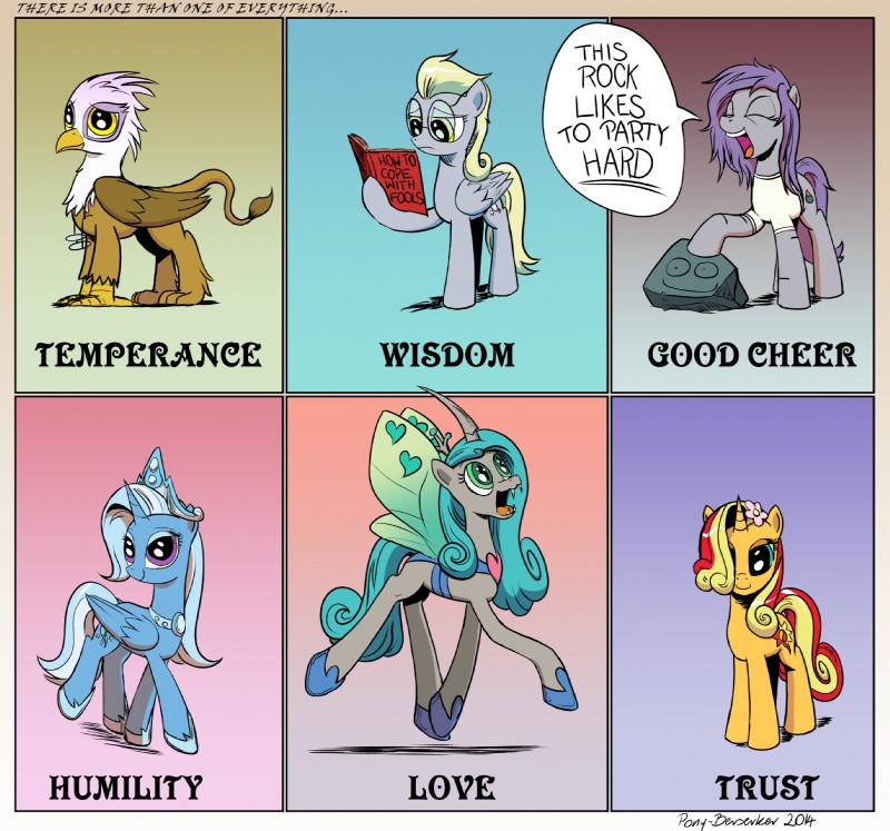 queen chrysalis, sunset shimmer, derpy hooves, maud pie, trixie, and etc (my little pony (idw) and etc) created by pony-berserker