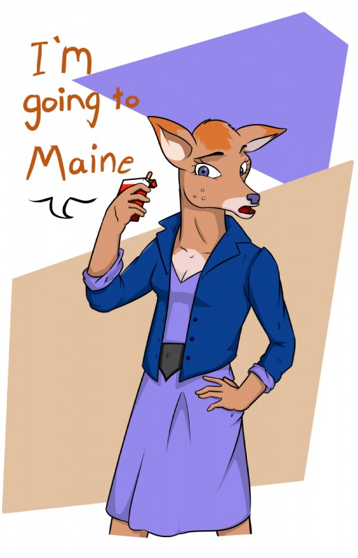 anthro cigarette clothed clothing female solo bored-and-confused_(artist) bojack_horseman netflix charlotte_moore deer mammal 2015 hi_res