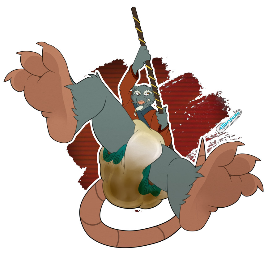 anthro diaper feces feet male messy paws pooping soiled_diaper soiling solo toes unclean_diaper used_diaper possumkiddo teenage_mutant_ninja_turtles master_splinter mammal murid murine rat rodent absurd_res hi_res