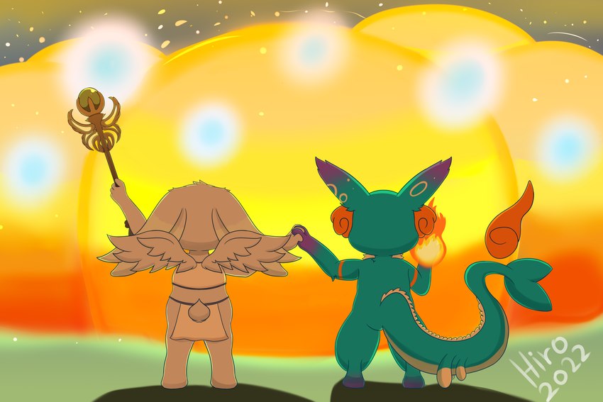 4_ears air_manipulation anthro curtains duo elemental_manipulation female fire fire_element fire_manipulation fish_tail flaming_tail hand_holding inner_ear_fluff magic magician male male/female multi_ear rear_view scepter short_tail sirocco_spell tail tuft unison_raid wind_element wings hiro_catto breath_of_fire breath_of_fire_3 capcom laila_zephyrine sirocco_zephyrine humanoid hybrid seraphie 3:2 absurd_res hi_res