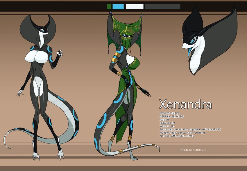 anthro blue_tongue breasts female solo text tongue smolevn reptile scalie snake english_text