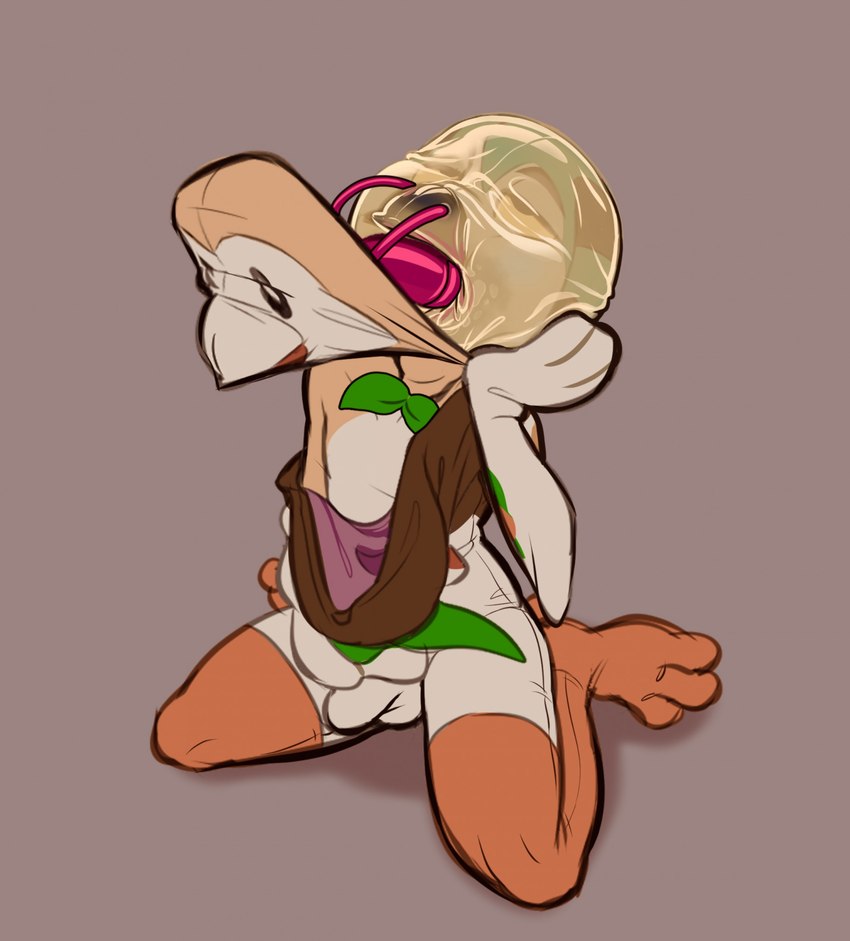 anthro bagging clothing cock_gag gag male nasal_penetration nose_tube sensory_deprivation solo suit owy nintendo pokemon owy_(character) avian bird generation_7_pokemon owl pokemon_(species) rowlet hi_res