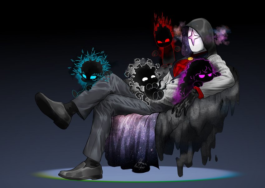 conductor, deliberator, stygian, the auditor, and the maker (madness combat (series) and etc) created by aothecat