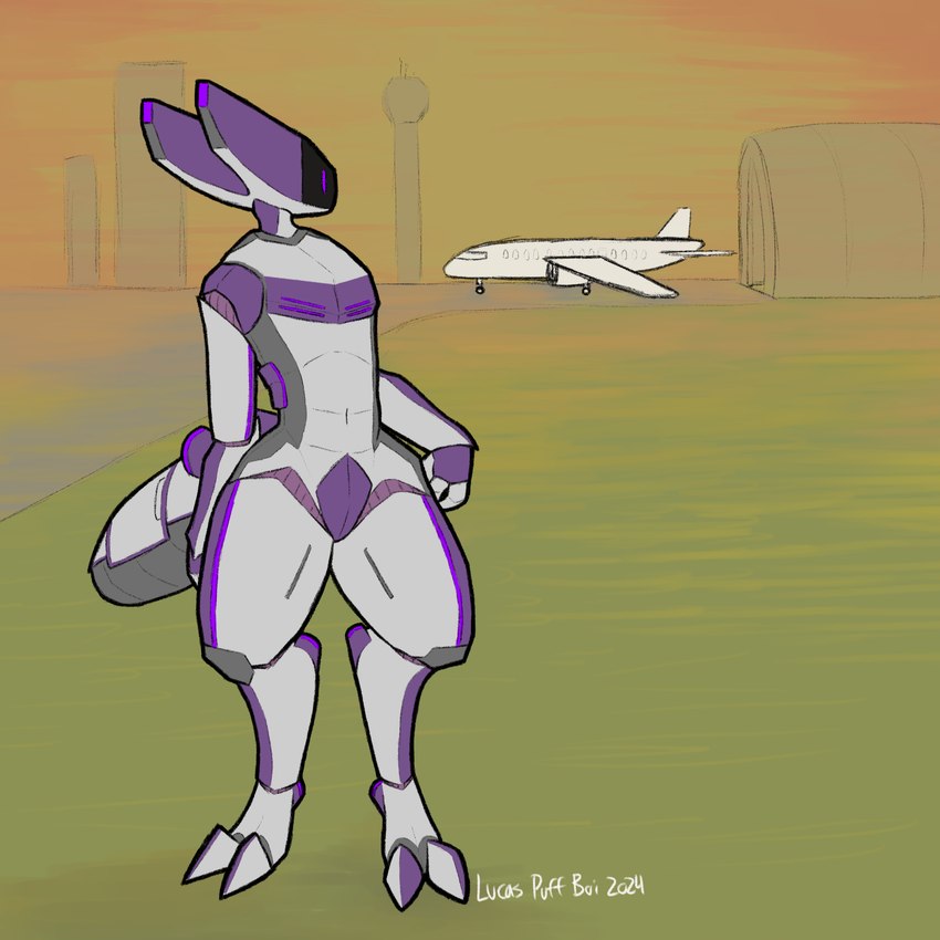 aircraft airplane anthro arthropod_abdomen athletic claws digitigrade glowing glowing_eyes machine male purple_body screen screen_face solo thrusters toe_claws vehicle white_body pseudokym arthropod robot 1:1 clip_studio_paint_(artwork) digital_media_(artwork) hi_res