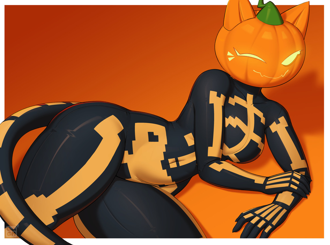 5_fingers black_bodysuit black_clothing black_skinsuit bodysuit border breasts claws clothed clothed_female clothed_humanoid clothing costume empty_eyes female female_humanoid finger_claws fingers for_a_head halloween_costume holidays logo looking_at_viewer lying multicolored_bodysuit multicolored_clothing multicolored_skinsuit navel_outline on_side one_eye_closed orange_background orange_bodysuit orange_clothing orange_skinsuit pointy_ears pumpkin_head simple_background skeleton_costume skinsuit solo tail thick_thighs tight_clothing two_tone_bodysuit two_tone_clothing two_tone_skinsuit white_border wink winking_at_viewer yellow_eyes chipsgm epic_games fortnite halloween spice_(fortnite) animal_humanoid cat_humanoid felid felid_humanoid feline feline_humanoid humanoid mammal mammal_humanoid object_head 2025 artist_logo digital_media_(artwork) hi_res