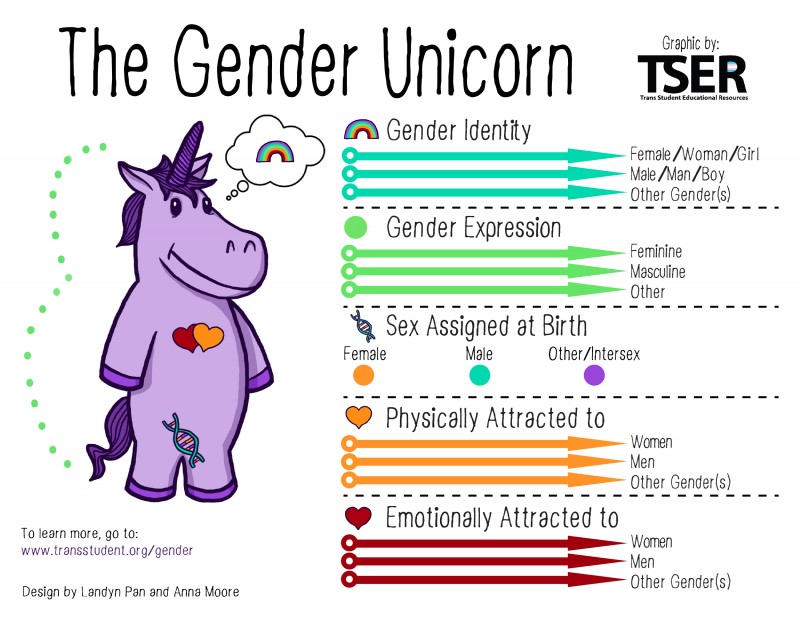 the gender unicorn (mythology and etc) created by anna moore and landyn pan