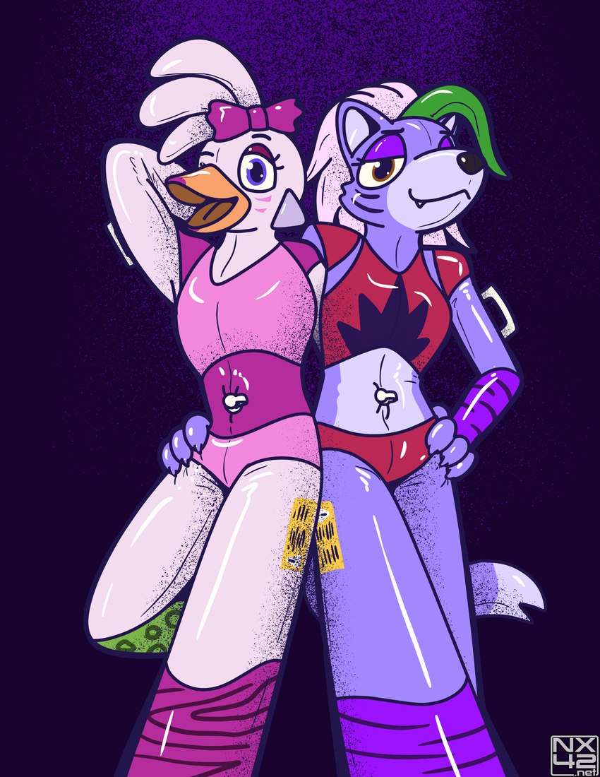 glamrock chica and roxanne wolf (five nights at freddy's: security breach and etc) created by immelmann