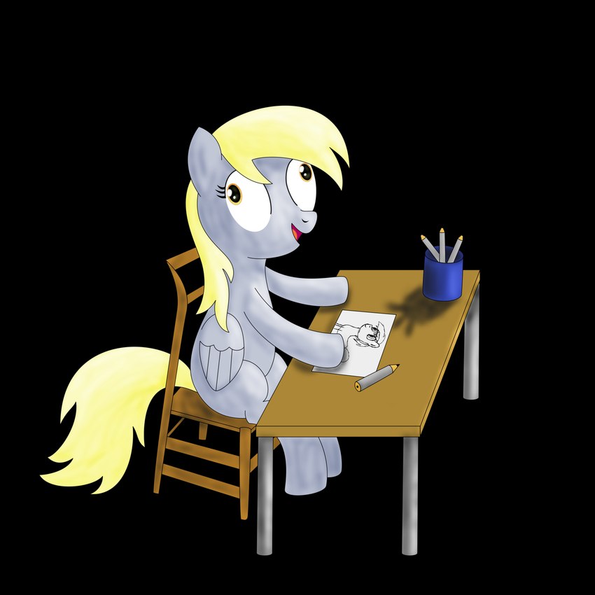 blonde_mane chair container cup derp_eyes drawing_(object) eyelashes feathered_wings feathers female female_feral feral furniture grey_wings hooves light mane open_mouth open_smile pencil_(object) quadruped red_tongue simple_background sitting smile solo table tail tongue transparent_background unguligrade wings wood wood_chair wood_furniture wood_table yellow_eyes yellow_tail datapony friendship_is_magic hasbro my_little_pony mythology derpy_hooves_(mlp) equid equine mammal mythological_creature mythological_equine pegasus 1:1 2014 absurd_res alpha_channel colored digital_drawing_(artwork) digital_media_(artwork) english_description hi_res lighting shaded