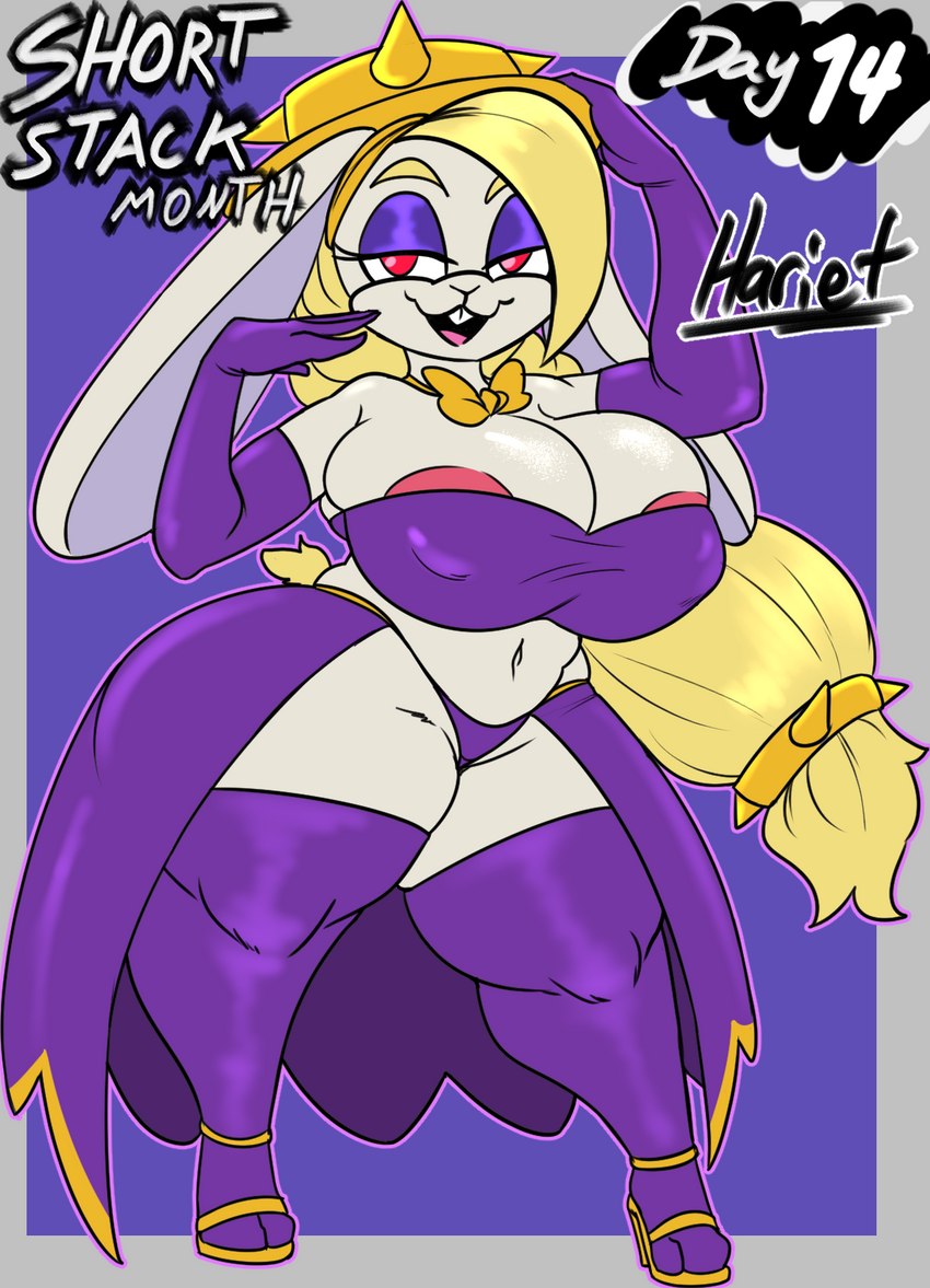 Rule 34 Dev - general:[anthro areola big_breasts blonde_hair  breasts buckteeth cleavage clothed clothing female footwear  hair high_heels huge_breasts legwear shoes short_stack  simple_background solo teeth ...