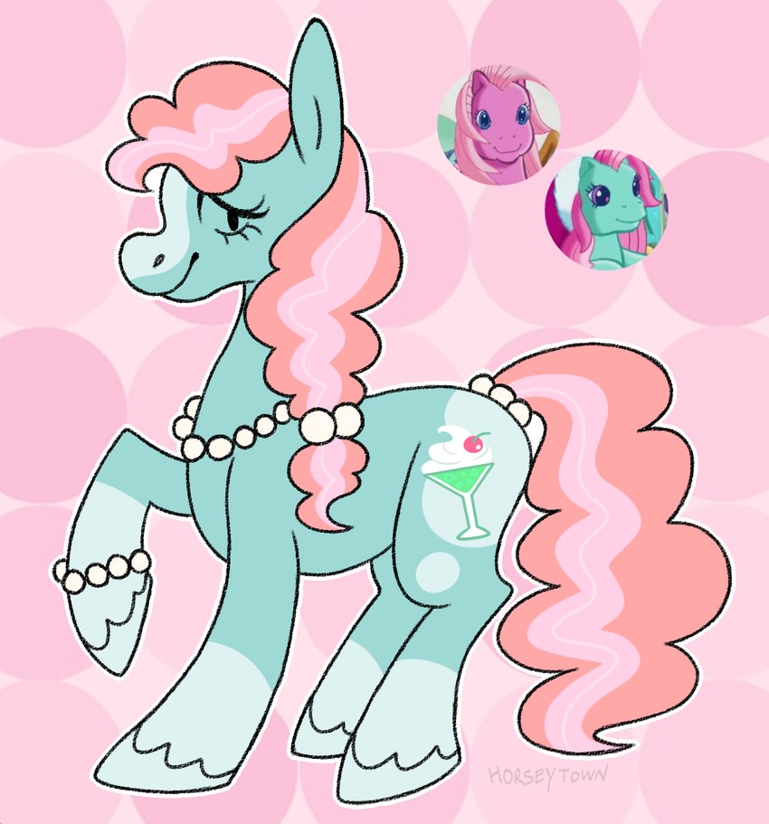 creme de menthe, fan character, minty, and pinkie pie (my little pony and etc) created by greengrizz