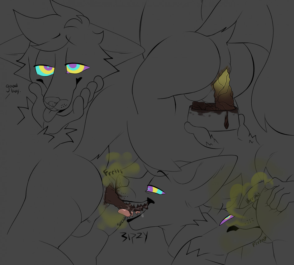 anthro anus balls bodily_fluids butt cheek_tuft container dirty_anus drooling duo eating_feces eye_roll eyebrows face_in_ass facial_tuft fart fart_cloud fart_fetish feces feces_as_food feces_in_mouth feces_on_tongue feces_pile fur genitals good_boy hand_on_butt hand_on_chin hand_on_own_butt head_tuft holding_container holding_object hypnosis male mind_control narrowed_eyes open_mouth perineum pooping pooping_in_container pooping_in_dog_bowl raised_eyebrows raised_tail saliva scatplay smile spiral spiral_eyes tail teeth text tongue tongue_out tuft whisker_spots bipbopstunk bipzy_(bipbopstunk) mammal mephitid skunk artist_name english_text hi_res monochrome