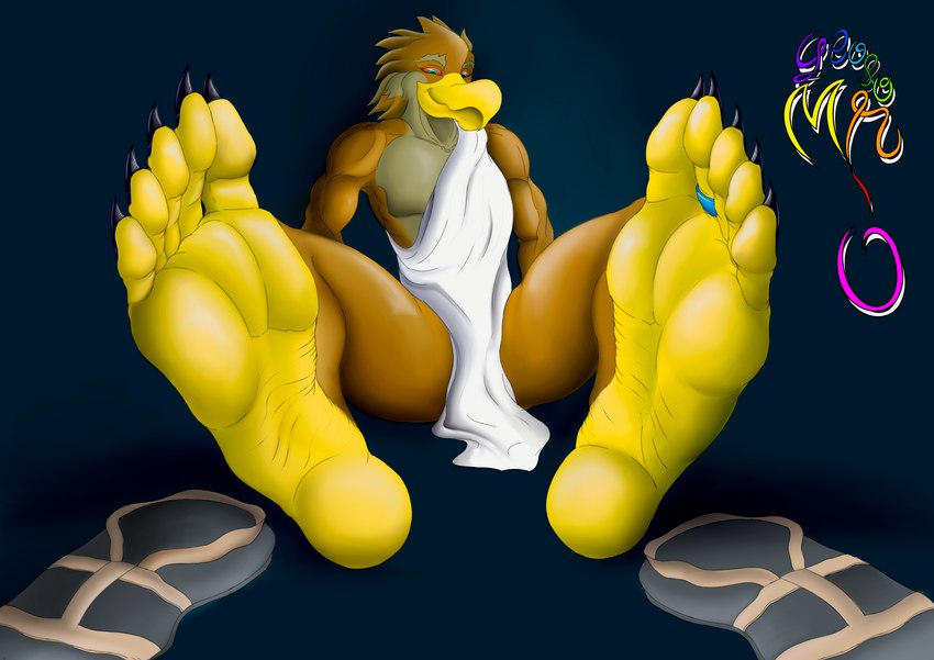 aztec beak claws clothing digit_ring feet foot_focus footwear humanoid_feet jewelry paws plantigrade ring sandals shoes sitting soles solo talons teasing toe_ring toes wrinkles mroleoso zachariah accipitrid accipitriform avian bird eagle absurd_res hi_res