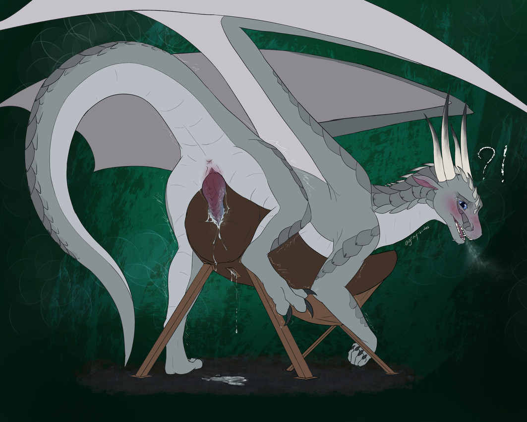 animal_genitalia anus bodily_fluids breeding_mount caught caught_in_the_act caught_masturbating claws cum cum_drip cum_dripping_on_floor cum_on_own_penis cum_on_penis cum_on_self cum_string dripping embarrassed embarrassed_male feet feral genital_fluids genital_slit genitals gradient_penis grey_body grey_scales knot knotted_penis male masturbation penis scales shaking shy solo spread_toes spread_wings tail toes trembling trembling_penis wings gray-scales mythology dragon mythological_creature mythological_scalie scalie 5:4 absurd_res hi_res