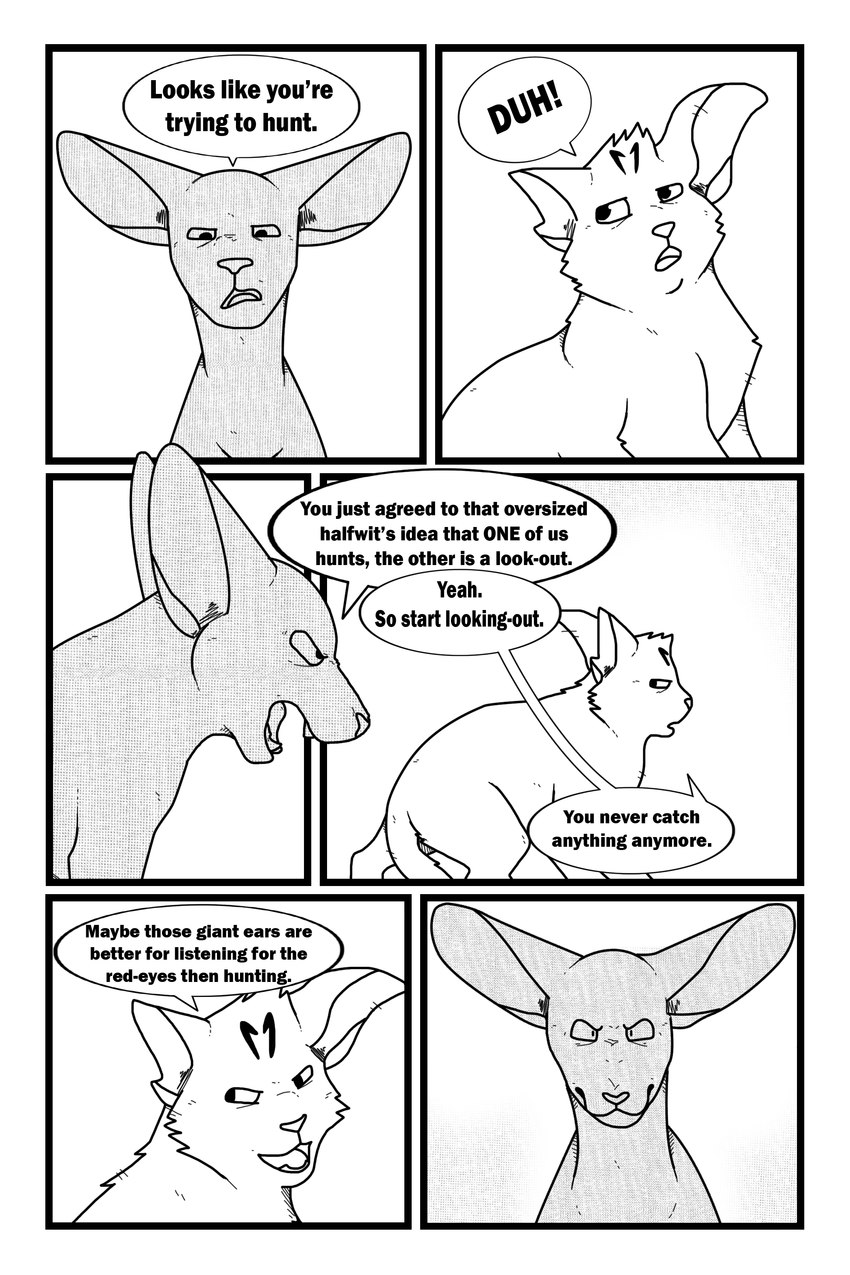 ambiguous_gender border dialogue duo feral frown narrowed_eyes notched_ear snout speech_bubble talking_feral text white_border young young_ambiguous young_feral sebdoggo serenity_(comic) jasper_(serenity) zeke_(serenity) domestic_cat felid feline felis mammal oriental_shorthair 2018 2:3 absurd_res adobe_photoshop_(artwork) comic digital_drawing_(artwork) digital_media_(artwork) english_text greyscale hi_res monochrome male_(lore)