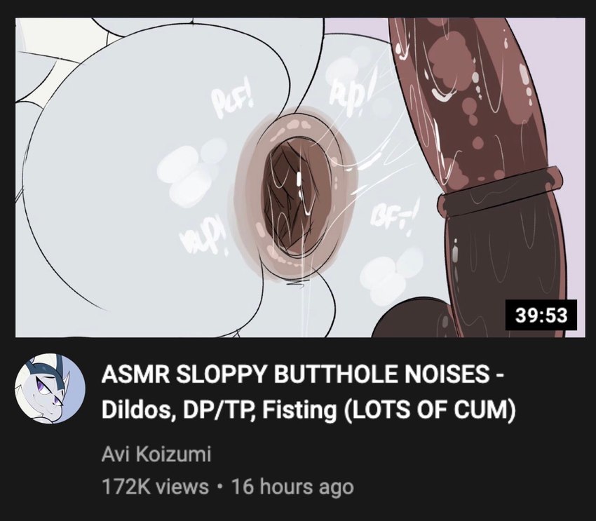 anal anal_fluids anal_juice_string anal_masturbation animal_dildo animal_sex_toy anthro anus asmr backsack balls big_anus big_butt big_dildo bodily_fluids bubble_butt butt dildo equine_dildo faceless_character faceless_male fake_screencap gape_fart gaping gaping_anus genitals huge_dildo humor male masturbation medial_ring number perineum sex_toy solo sound_effects text website ota_(artist) third-party_edit nintendo pokemon youtube avi_koizumi eeveelution generation_1_pokemon pokemon_(species) vaporeon 2022 english_text