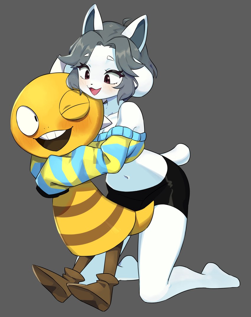 monster kid and temmie (undertale (series) and etc) created by flowerpigeon73