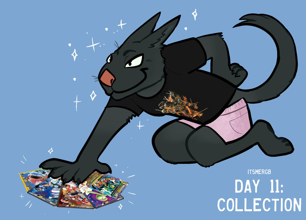 anthro big_nose black_body black_clothing black_fur black_shirt black_topwear bottomwear clothing female fur grin pink_bottomwear pink_clothing pink_shorts pokemon_card shirt shorts smile smug solo topwear whiskers rgb_(artist) drawtober inktober nintendo pokemon team_aqua team_magma ki_(rgb) camerupt claydol gardevoir generation_1_pokemon generation_3_pokemon generation_4_pokemon groudon gyarados hybrid legendary_pokemon manaphy pokemon_(species) rayquaza seviper sharpedo shiny_pokemon unknown_species walrein zangoose 2024 hi_res