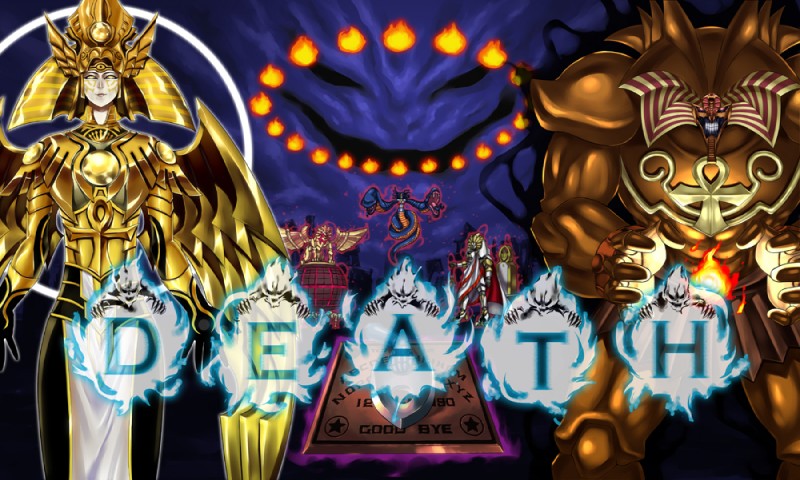 exodia the forbidden one, gimmick puppet disaster leo, gimmick puppet of leo, holactie the creator of light, and vennominaga the deity of poisonous snakes (yu-gi-oh! and etc) created by chu kai man