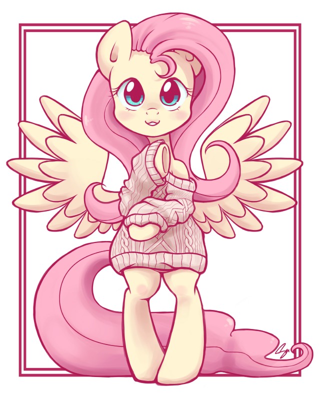 anthro biped blue_eyes clothing feathered_wings feathers female hair pink_hair simple_background solo standing sweater topwear white_background wings yellow_body yellow_feathers steffy-beff friendship_is_magic hasbro my_little_pony mythology fluttershy_(mlp) equid equine mammal mythological_creature mythological_equine pegasus 2013 4:5 absurd_res hi_res