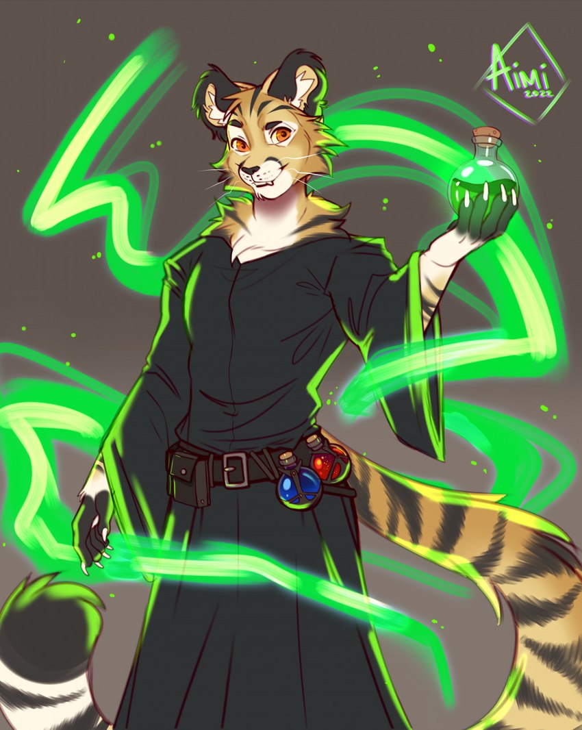 5_fingers anthro claws clothed clothing fingers looking_at_viewer male orange_eyes smile solo standing aimi felid feline mammal 2022 digital_media_(artwork) hi_res