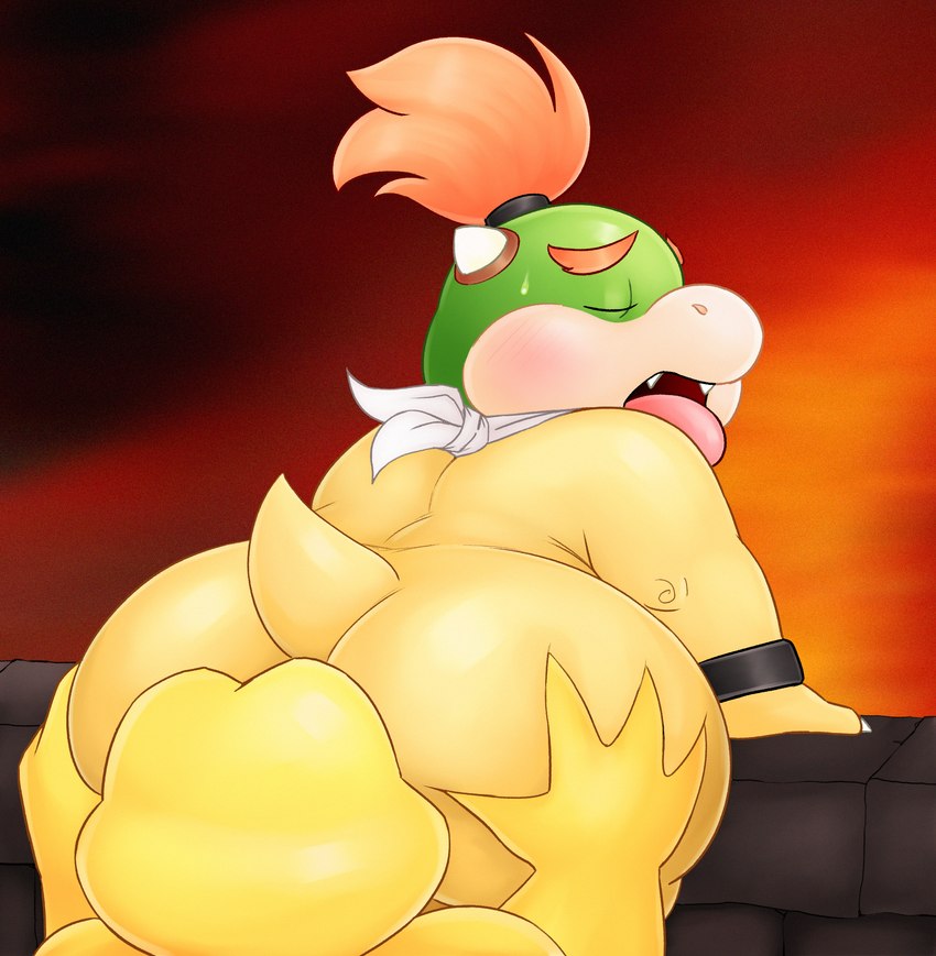 adult_blowing_young adult_on_young age_difference anal anthro big_butt bodily_fluids butt butt_grab duo eyes_closed hand_on_butt leaning male male/male moan oral rimming sex shota slightly_chubby sweat sweatdrop tongue tongue_out wide_hips young sinood1e mario_bros nintendo bowser_jr. koopa koopa_troopa scalie hi_res