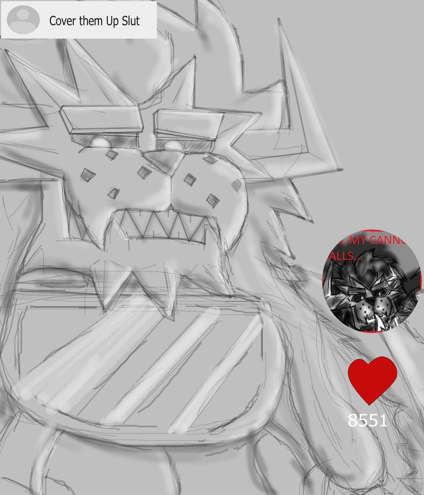 anthro armor_plates armored_vest barazoku big_teeth black_body black_fur black_hair black_nose blade_horn claws clothed clothing fur furniture glowing glowing_eyes grey_body grey_eyes grey_fur hair heart_after_text heart_symbol male mane mane_hair metal metallic_body muscular muscular_anthro muscular_male pecs photo ring rings_on_arms sitting social_media solo steel_(metal) striped_body stripes teeth topless topless_anthro topless_male duqueofdingos cover_them_up_slut tiktok ariete_(tom_burt_arietes) felid feline lion living_armor lymphocyte_wc mammal pantherine hi_res