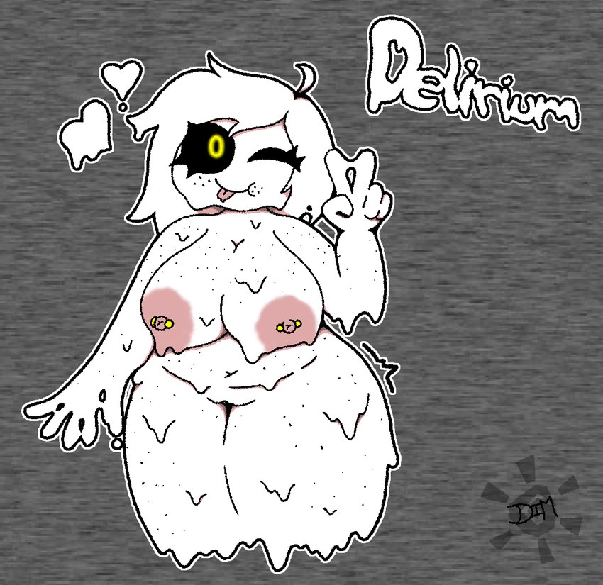 areola big_areola female freckles heart_symbol nipple_piercing nipples nude piercing pose slightly_chubby slime solo tongue tongue_out dimsun the_binding_of_isaac_(series) delirium_(tboi) goo_creature humanoid hi_res pinup