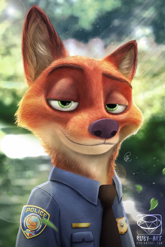 nick wilde (zootopia and etc) created by ruby art