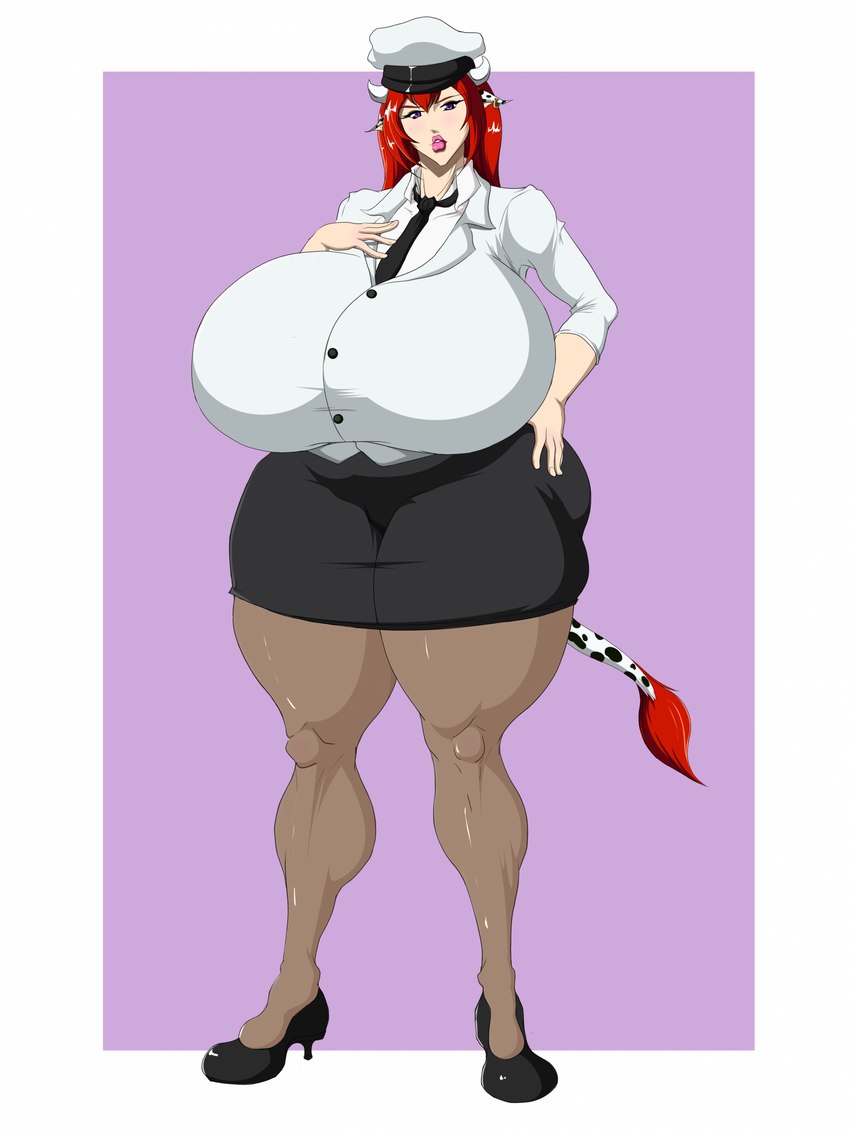 big_breasts big_butt bovid_horn bovine_horn breasts butt clothing cow_ears cow_horn ear_piercing ear_ring female footwear full_lips hand_on_breast hand_on_hip high_heels horn huge_breasts huge_butt legwear nyuujou_megami pantyhose piercing ring_piercing shoes solo tail tail_tuft thick_thighs tuft halfro animal_humanoid bovid bovid_humanoid bovine bovine_humanoid horned_humanoid humanoid mammal mammal_humanoid tailed_humanoid hi_res