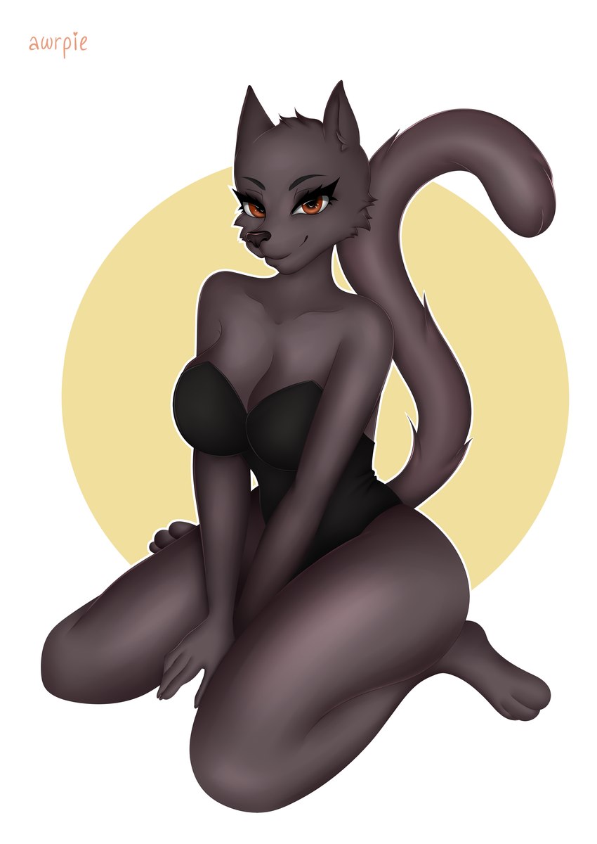 3_toes 5_fingers anthro biped bodysuit breasts brown_eyes butt cheek_tuft claws cleavage clothed clothing eyebrows eyelashes facial_tuft feet female finger_claws fingers fur grey_body grey_fur head_tuft kneeling looking_at_viewer paws pose raised_tail skinsuit smile smiling_at_viewer smirk solo tail tight_clothing toes tuft awrpie domestic_cat felid feline felis mammal absurd_res digital_drawing_(artwork) digital_media_(artwork) hi_res pinup signature