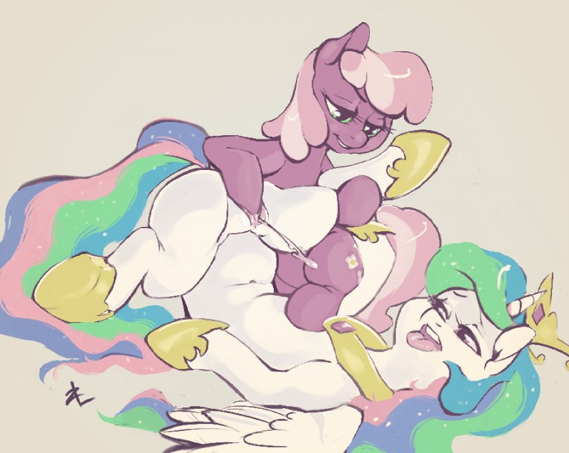 cheerilee and princess celestia (friendship is magic and etc) created by lizombie