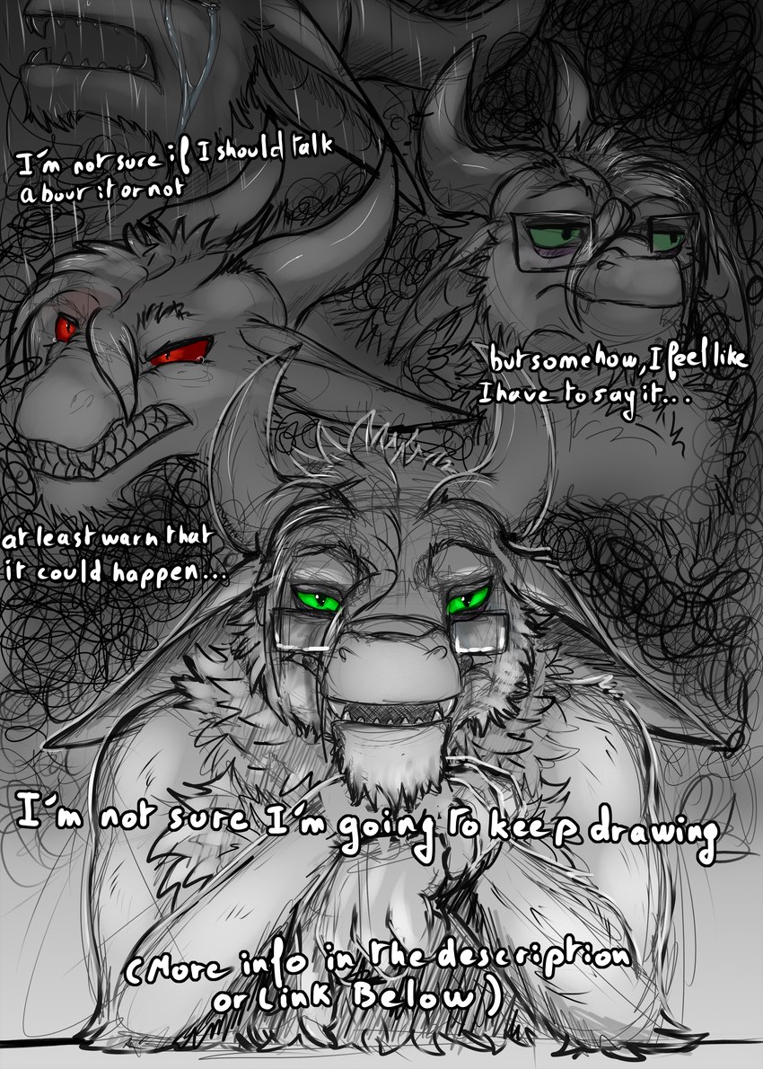 anthro feeling personal_announcement real text nero_eternity_(artist) absurd_res english_text hi_res partially_colored