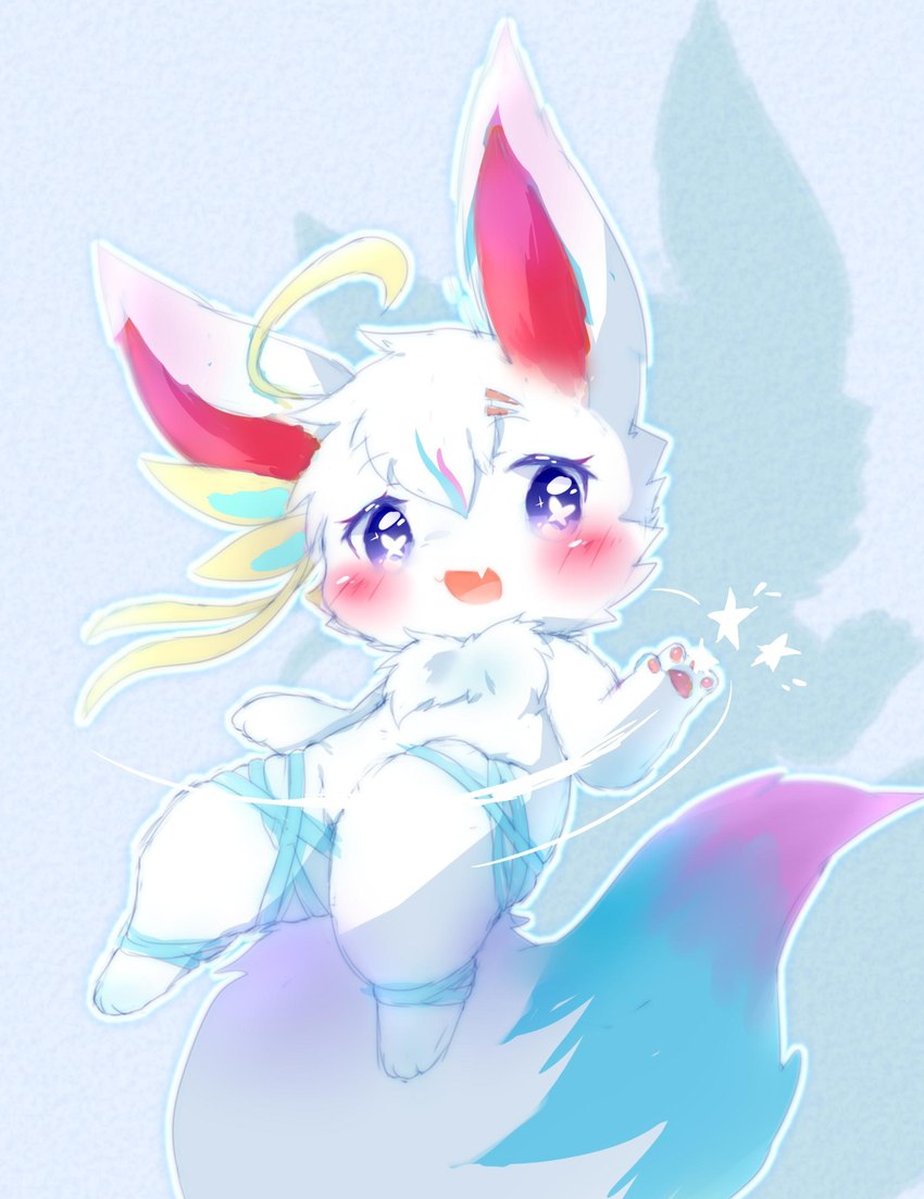 ambiguous_gender blush fur kemono open_mouth open_smile semi-anthro smile solo white_body white_fur deaic lagomorph leporid mammal rabbit 2019 hi_res