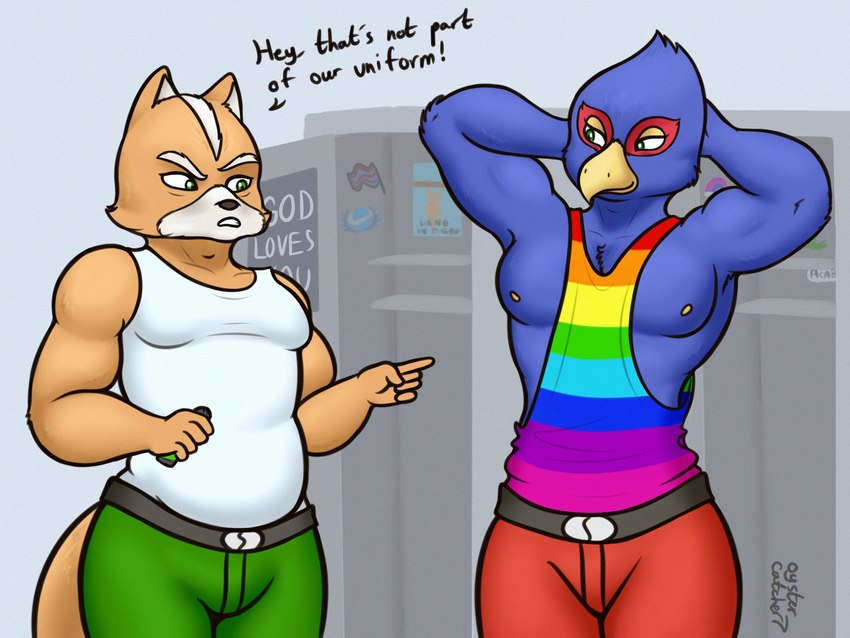 falco lombardi and fox mccloud (nintendo and etc) created by oystercatcher7