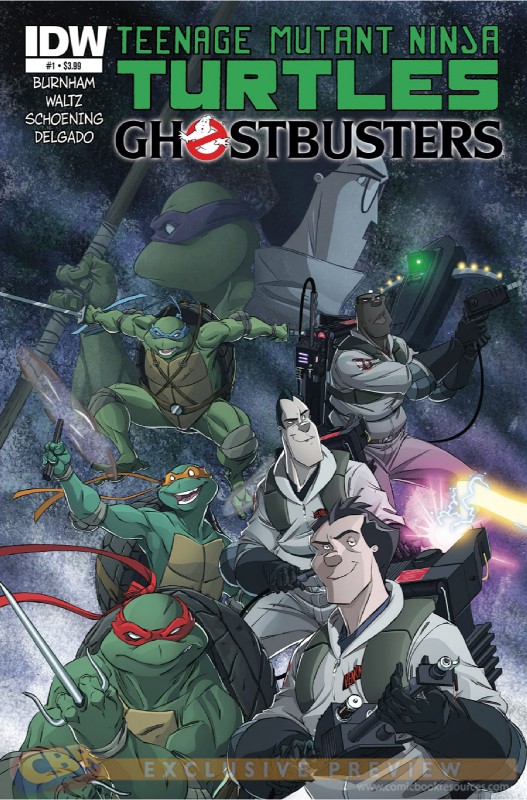 anthro group male text danschoening ghostbusters teenage_mutant_ninja_turtles donatello_(tmnt) egon_spengler leonardo_(tmnt) michelangelo_(tmnt) peter_venkman raphael_(tmnt) raymond_stantz winston_zeddemore human mammal reptile scalie turtle 2014 crossover english_text hi_res