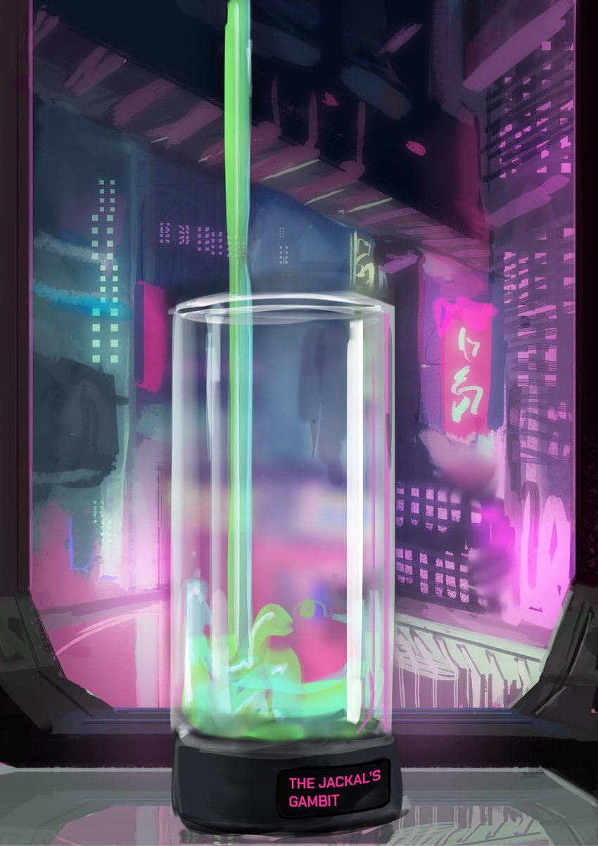 beverage city container cup futuristic glass glass_container glass_cup inside liquid neon_lights not_furry text zero_pictured convolute absurd_res cover cover_art cover_page hi_res