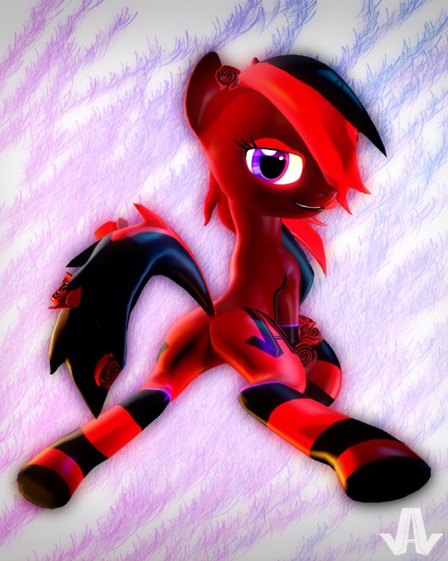 butt clothing cutie_mark female flower footwear fur hair legwear looking_at_viewer multicolored_hair plant pose purple_eyes raised_tail red_body red_fur rose_(flower) seductive simple_background smile socks solo spread_legs spreading tail two_tone_hair wawor garry's_mod hasbro my_little_pony fan_character wawor_(wawor) earth_pony equid equine horse mammal pony 3d_(artwork) digital_media_(artwork) hi_res shaded