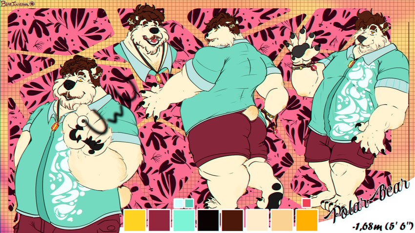 anthro belly brown_hair butt claws clothed clothing fur hair hairy male multiple_poses overweight overweight_anthro overweight_male paws pose solo thick_thighs uwu white_body white_fur nanuk_(artist) nanuk_the_bear bear mammal polar_bear ursine 16:9 4k absurd_res hi_res model_sheet widescreen