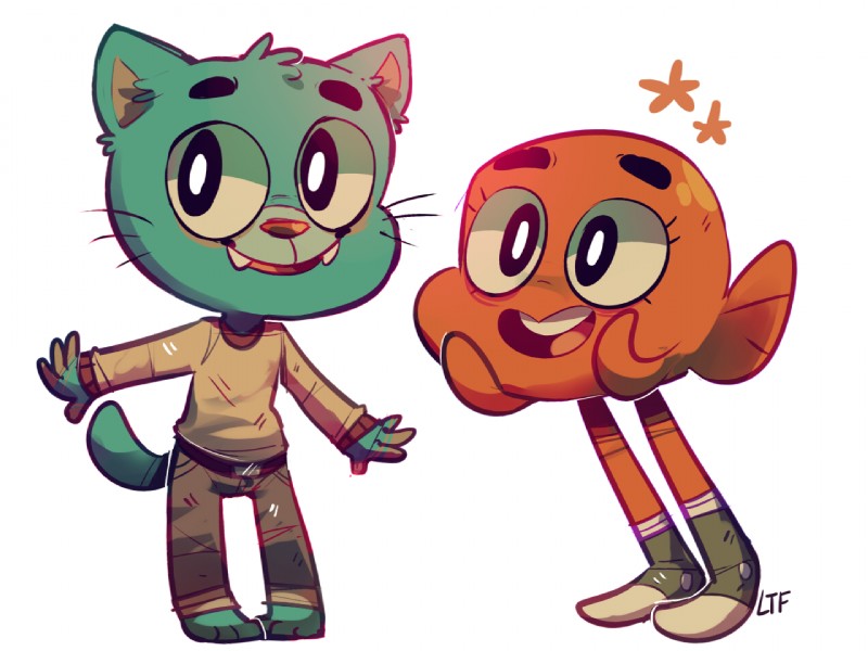 darwin watterson and gumball watterson (the amazing world of gumball and etc) created by lemonteaflower