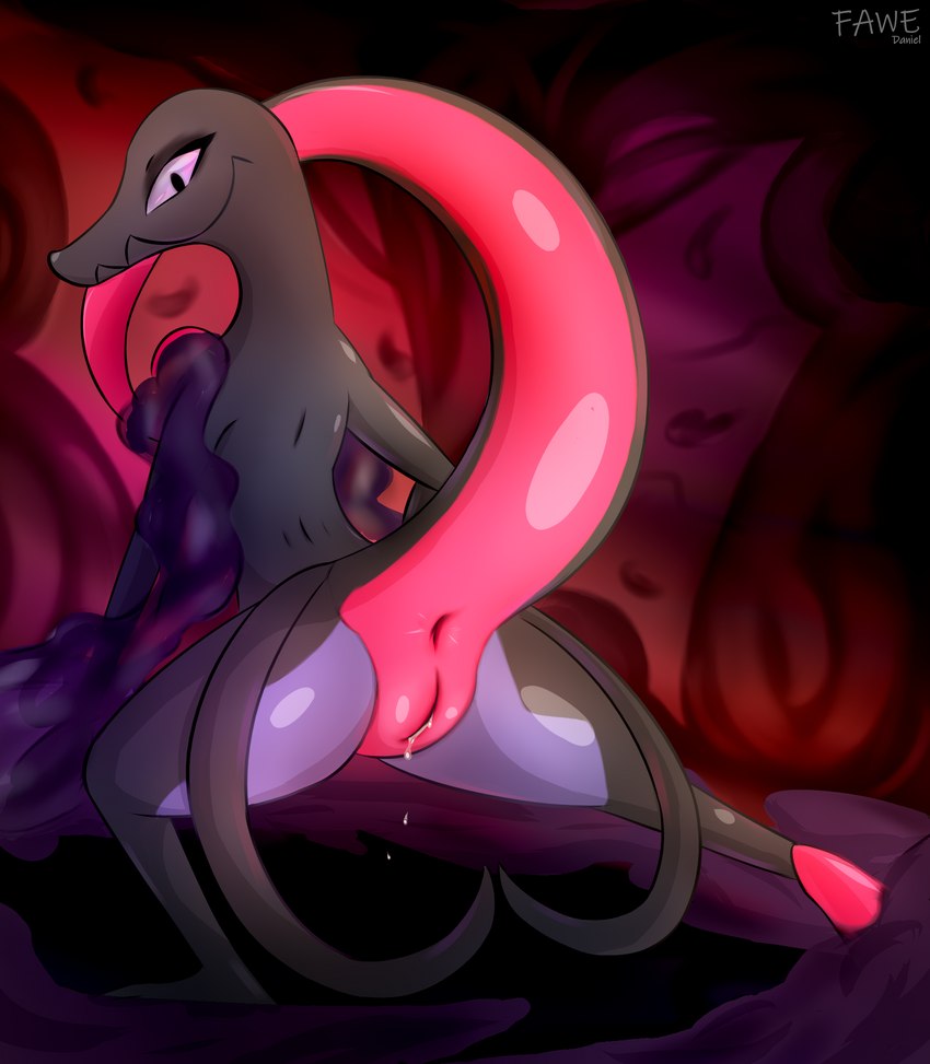 anthro anus bodily_fluids butt female genital_fluids genitals looking_at_viewer nude outline presenting presenting_anus presenting_hindquarters presenting_pussy pussy raised_tail rear_view solo tail vaginal_fluids fawe nintendo pokemon generation_7_pokemon pokemon_(species) reptile salazzle scalie 2022 digital_media_(artwork) hi_res shaded signature