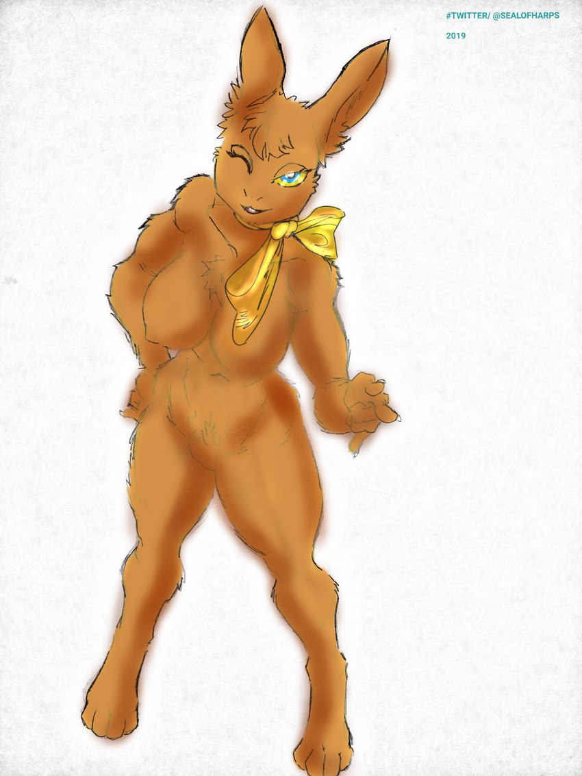 anthro female solo harpseal reese's reese's_chocolate_easter_bunny lagomorph leporid mammal rabbit 3:4 hi_res