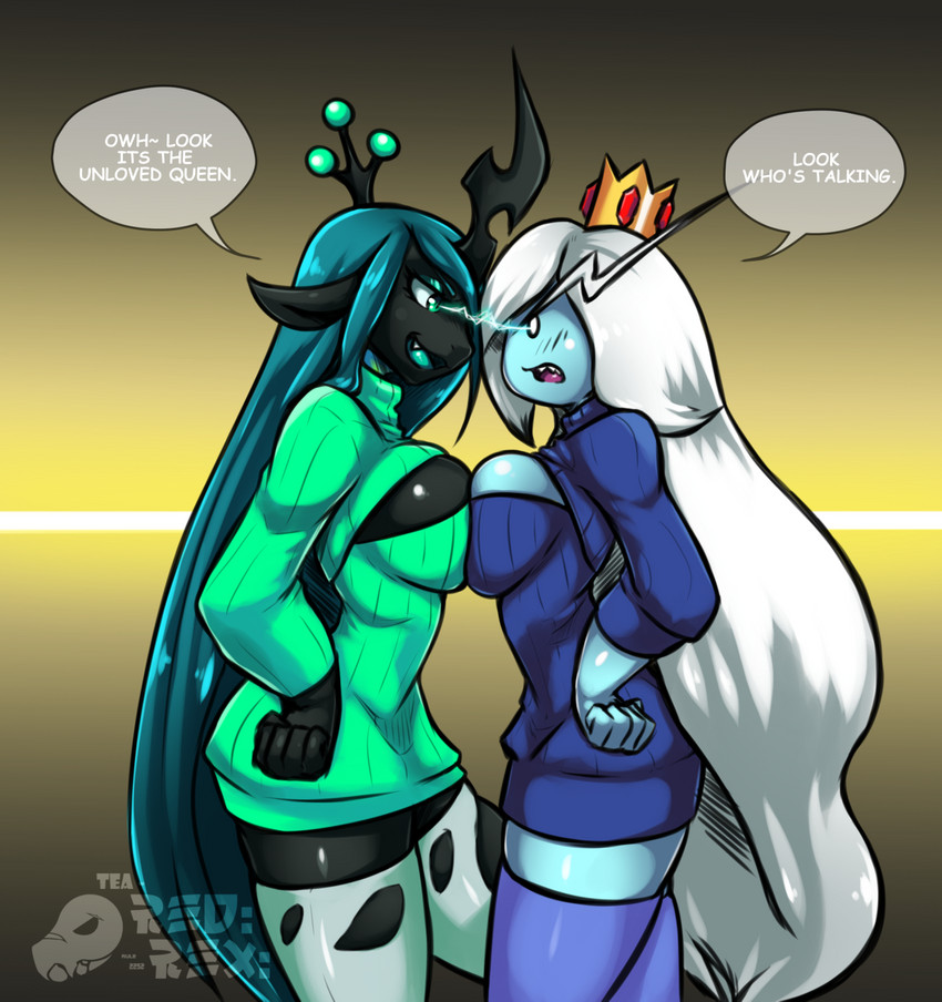 ice queen and queen chrysalis (friendship is magic and etc) created by teaspoon